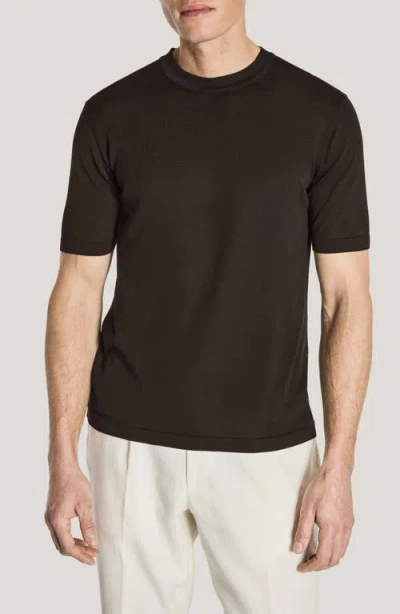 Jack Victor Wellington Cotton & Silk Crewneck T-shirt In Brown