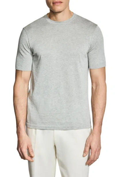Jack Victor Wellington Cotton & Silk Crewneck T-shirt In Gray