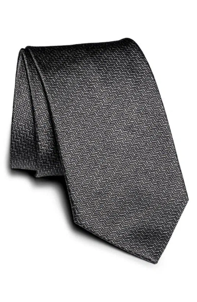 Jack Victor Weredale Chevron Silk Tie In Grey