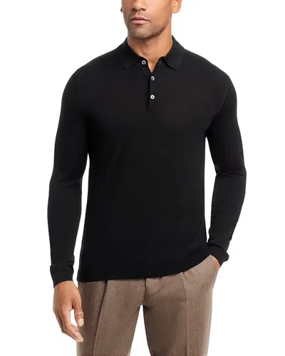 Jack Victor Wool & Silk Long Sleeve Knit Polo In Animal Print