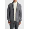 Jack Victor Wool & Silk Shawl Collar Cardigan In Gray