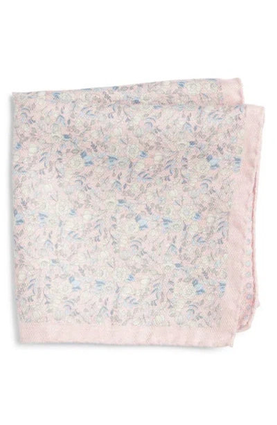 Jack Victor Yukon Reversible Silk Pocket Square In Pink