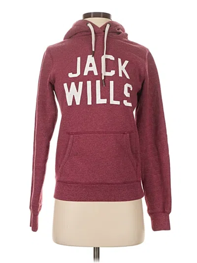 Pre-owned Jack Wills Pullover Hoodie In Burgundy