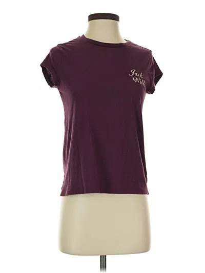 Pre-owned Jack Wills Short Sleeve Top Burgundy Crew Neck Tops