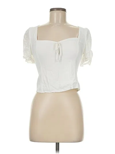 Pre-owned Jack Wills Short Sleeve Top Ivory Sweetheart Neckline Tops In White