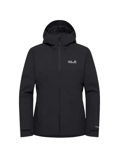 Jack Wolfskin Wisper Ins Hooded Logo-print Jacket In 블랙