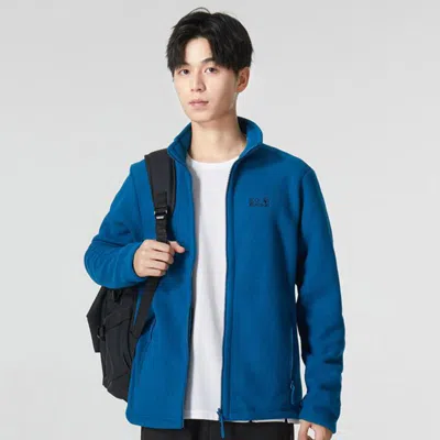 Jack Wolfskin 狼爪秋季男式户外运动休闲抓绒衣 In Blue