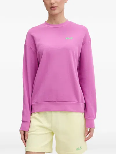 Jack Wolfskin Celebrate The Paw Sweatshirt In Pink