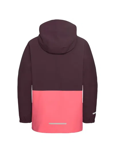 Jack Wolfskin Kids' Colourblock Hooded Jacket In Burgundy