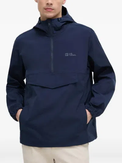 Jack Wolfskin Desert Wind Hooded Zip Jacket In Blue