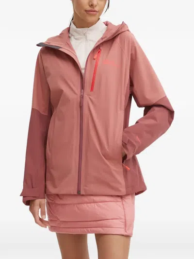 Jack Wolfskin Eagle Peak Hooded Colour-block Jacket In Pink