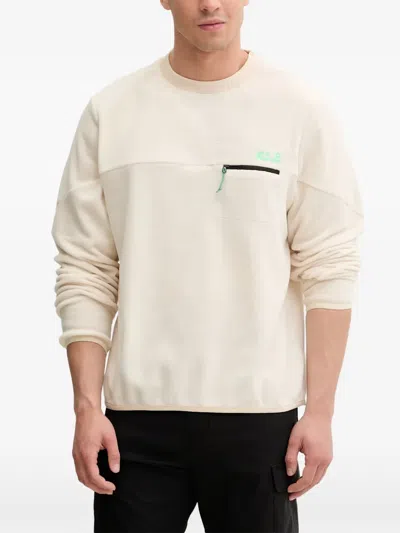 Jack Wolfskin Fleece-texture Zip-pocket Sweatshirt In Multi