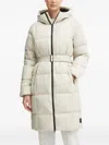 Jack Wolfskin Frozen Lake Belted Hooded Coat In Neutral