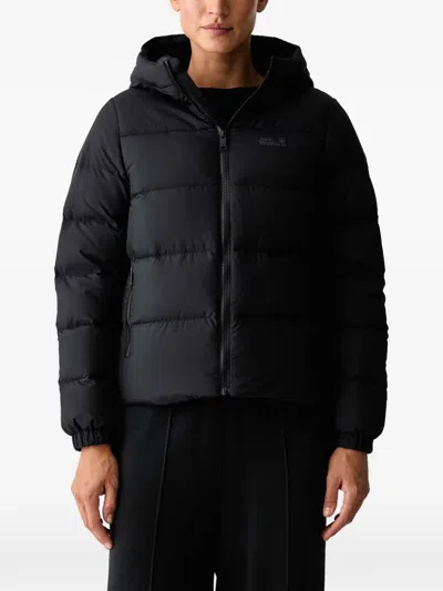 Jack Wolfskin Frozen Palace Hooded Padded Jacket In Black
