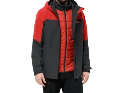 Jack Wolfskin Glaabach 3-in-1 Jacket In Strong Red In Multi