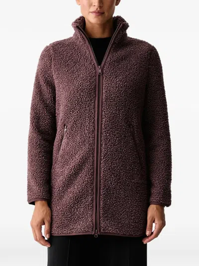 Jack Wolfskin High Curl Fleece-texture Zip-up Sweatshirt In Purple