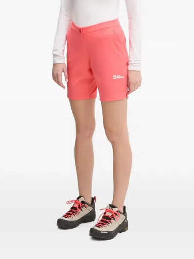 Jack Wolfskin Hiking Alpine Button-fastening Shorts In Pink