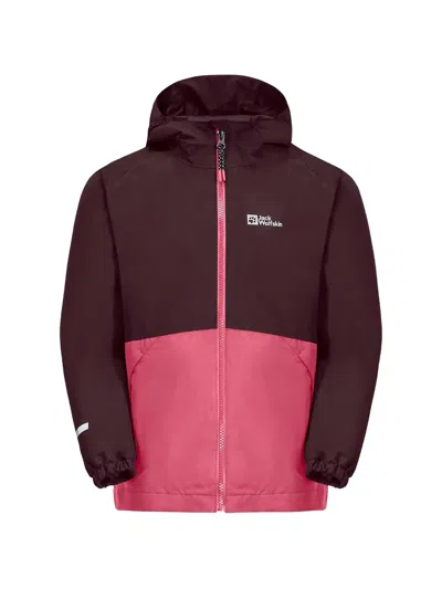 Jack Wolfskin Kids' Hooded Colourblock Jacket In Pink