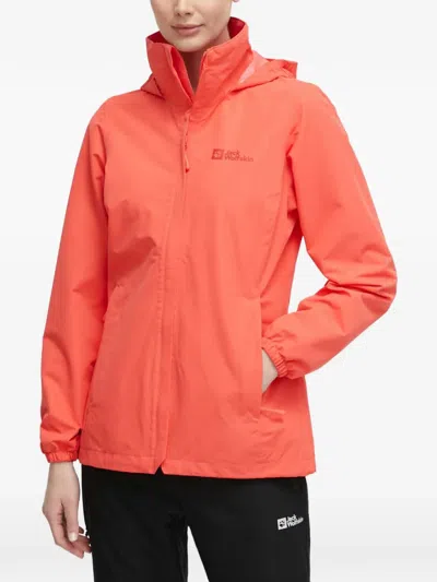 Jack Wolfskin Hooded Jacket In Orange