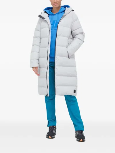 Jack Wolfskin Hooded Padded Coat In Gray