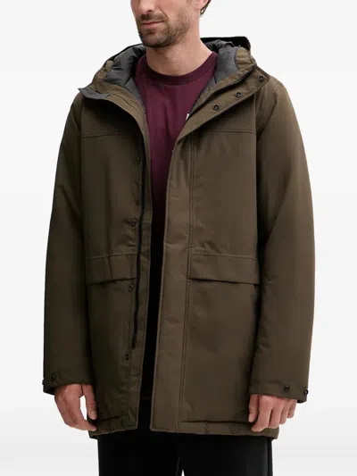 Jack Wolfskin Hooded Padded Jacket In Brown