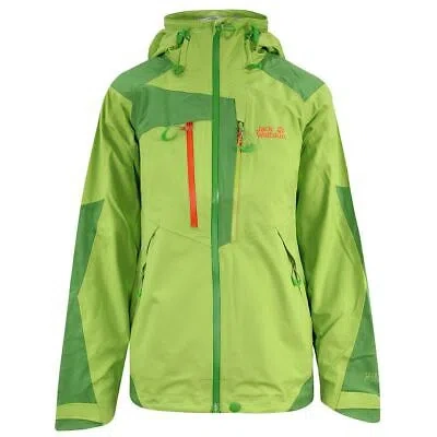 Pre-owned Jack Wolfskin Hyproof Alpine Trek Long Sleeve Green Womens Jacket 1105971 4011