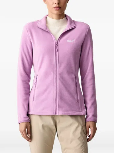 Jack Wolfskin Logo-embroidered Zip-up Sweatshirt In Animal Print