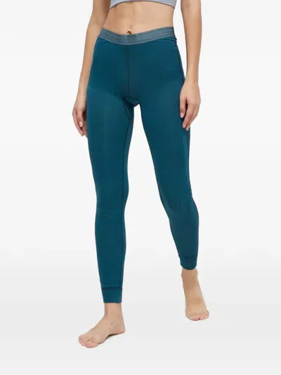 Jack Wolfskin Logo-print Leggings In Blue