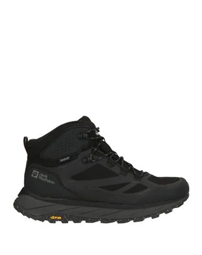 Jack Wolfskin Man Ankle Boots Black Size 13 Textile Fibers