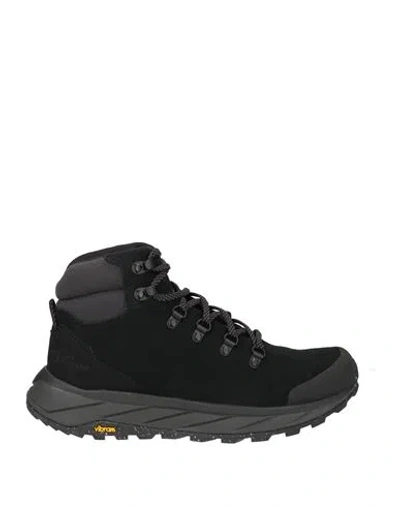 Jack Wolfskin Man Ankle Boots Black Size 8.5 Leather, Textile Fibers
