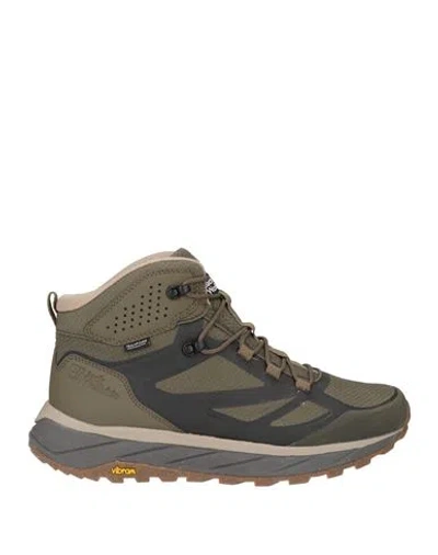 Jack Wolfskin Man Ankle Boots Military Green Size 13 Textile Fibers In Brown