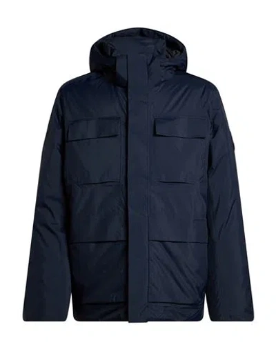 Jack Wolfskin Man Coat Navy Size S Polyamide In Blue