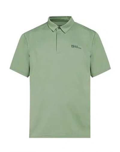 Jack Wolfskin Man Polo Shirt Light Green Size M Polyester