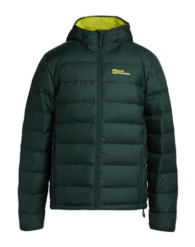 Jack Wolfskin Man Puffer Dark Green Size Xs Polyester In Multi