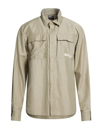 Jack Wolfskin Man Shirt Khaki Size L Polyamide, Lyocell, Modal In Brown