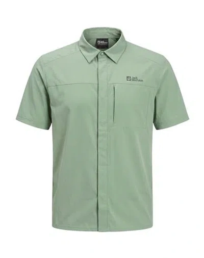 Jack Wolfskin Man Shirt Sage Green Size Xs Polyamide, Elastane