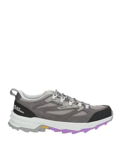 Jack Wolfskin Man Sneakers Grey Size 9 Leather, Textile Fibers In Gray