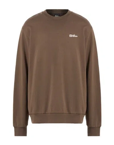 Jack Wolfskin Man Sweatshirt Brown Size Xl Organic Cotton
