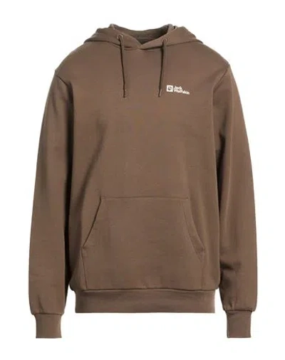 Jack Wolfskin Man Sweatshirt Chocolate Brown Size M Organic Cotton