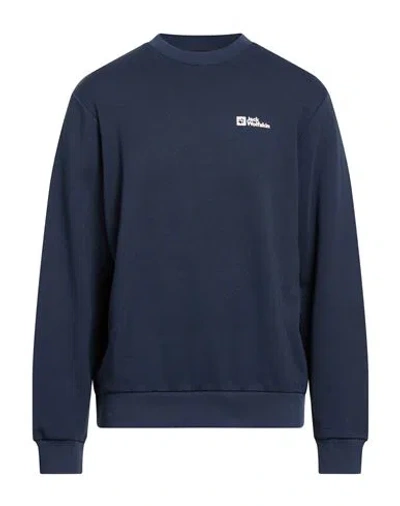 Jack Wolfskin Man Sweatshirt Midnight Blue Size L Cotton