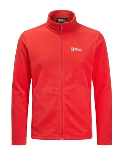 Jack Wolfskin Man Sweatshirt Tomato Red Size Xs Polyester