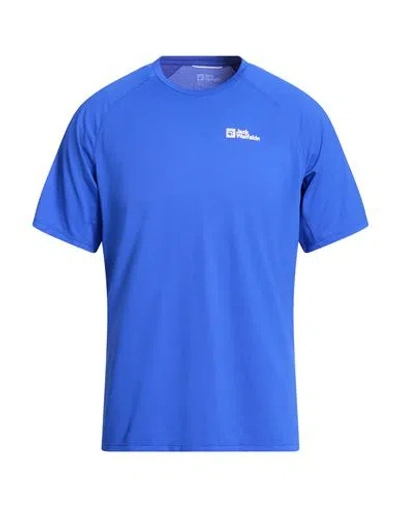 Jack Wolfskin Man T-shirt Blue Size L Recycled Polyester