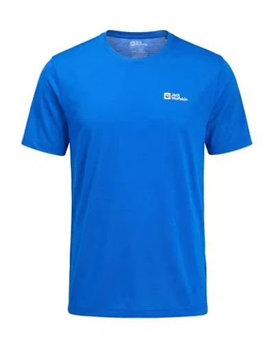 Jack Wolfskin Man T-shirt Bright Blue Size Xs Polyester