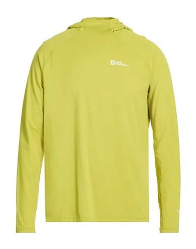 Jack Wolfskin Man T-shirt Lime Green Size L Recycled Polyacrylic