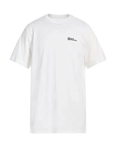 Jack Wolfskin Man T-shirt White Size L Organic Cotton