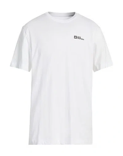 Jack Wolfskin Man T-shirt White Size M Cotton