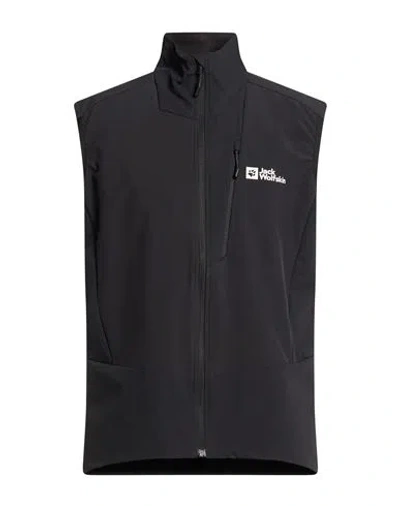 Jack Wolfskin Man Vest Black Size L Polyester, Elastane, Polyamide