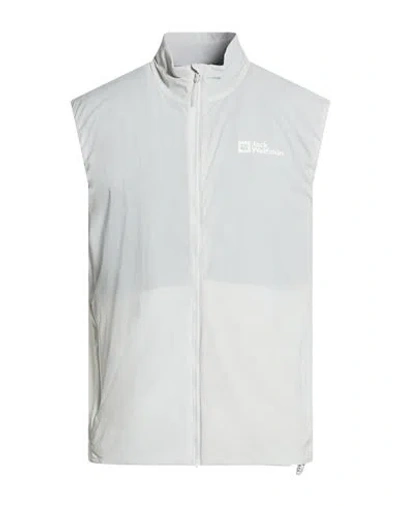 Jack Wolfskin Man Vest Light Grey Size M Recycled Polyamide, Elastane In Neutral