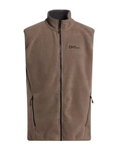 Jack Wolfskin Man Vest Taupe Size S Polyester In Brown