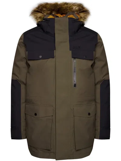 Pre-owned Jack Wolfskin Men's Glacier Bay Hardshell Down Parka Brownstone Size 3xl